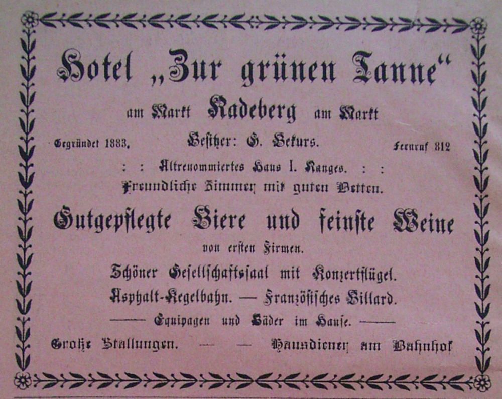 Markt 1 (vor 1905 Am Markt 1)  Radeberg