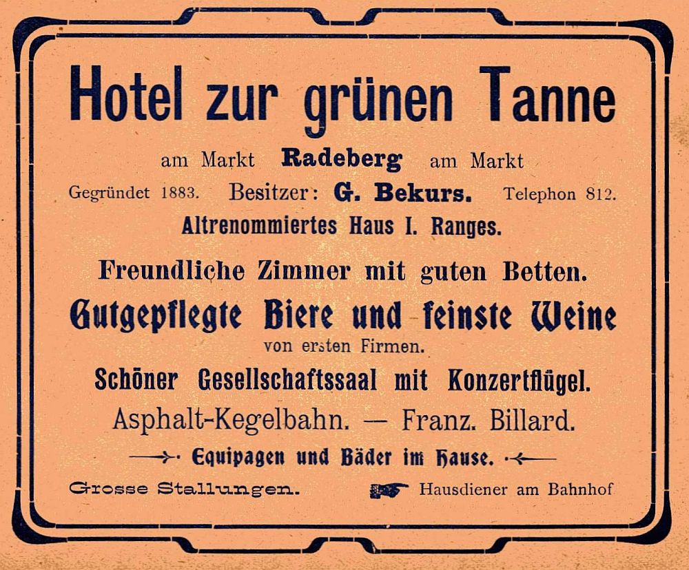 Markt 1 (vor 1905 Am Markt 1) Radeberg Markt 1 (vor 1905 Am Markt 1) Radeberg