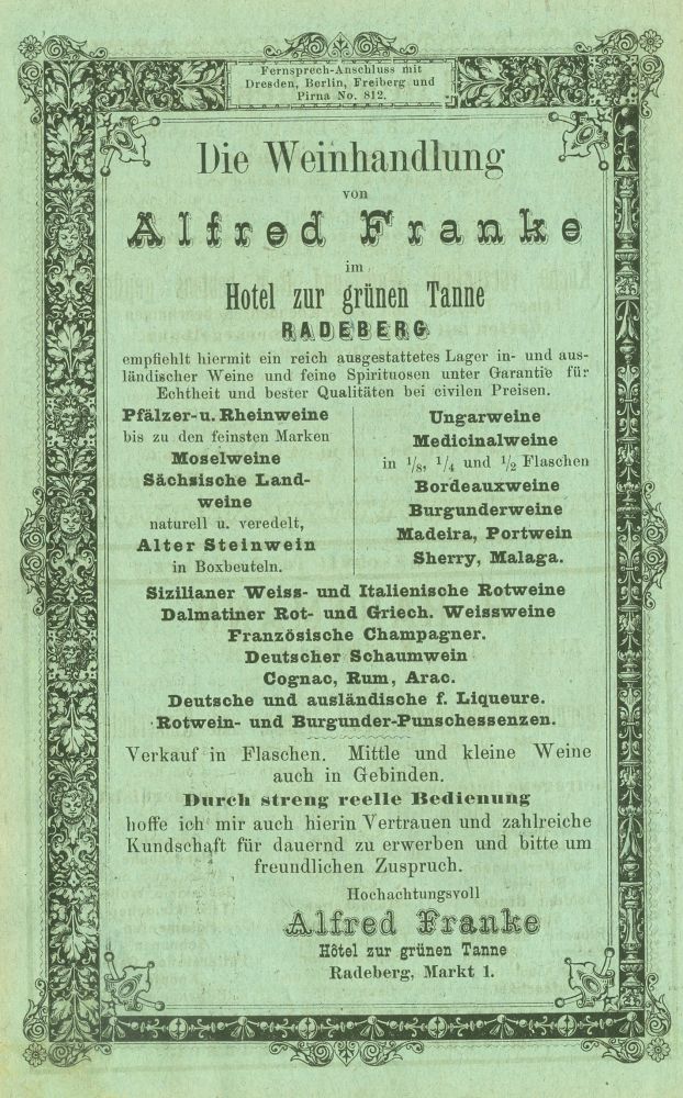 Markt 1 (1787 HNr. 9, vor 1903 Am Markt 1) Radeberg Markt 1 (1787 HNr. 9, vor 1903 Am Markt 1) Radeberg