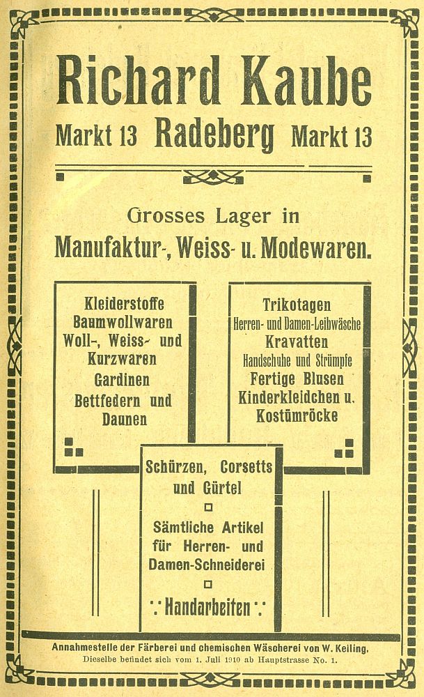 Markt 13 (1787 HNr. 61, vor 1903 Am Markt 13) Radeberg Markt 13 (1787 HNr. 61, vor 1903 Am Markt 13) Radeberg