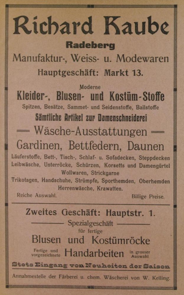 Markt 13 (1787 HNr. 61, vor 1903 Am Markt 13) Radeberg Markt 13 (1787 HNr. 61, vor 1903 Am Markt 13) Radeberg