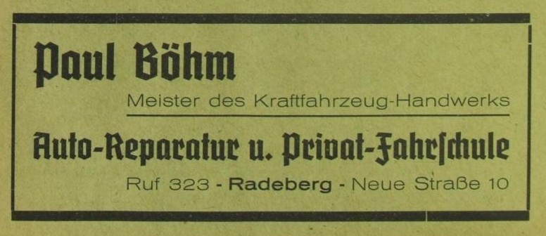 Dr.-Wilhelm-Külz-Straße 10 (1886 Neue Gasse 10, 1889 Neuegasse 10, 1896 Neuestraße 10, 1905 - 1937 Neue Straße 10) Radeberg Dr.-Wilhelm-Külz-Straße 10 (1886 Neue Gasse 10, 1889 Neuegasse 10, 1896 Neuestraße 10, 1905 - 1937 Neue Straße 10) Radeberg