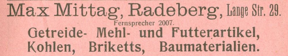 Otto-Uhlig-Stra&szlig;e 13 (1905 - 1927 Lange Stra&szlig;e 29, 1937 Lange Stra&szlig;e 13)  Radeberg