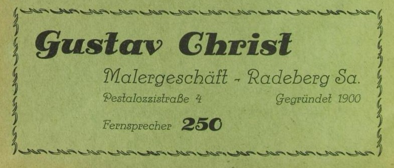 Pestalozzistra&szlig;e 4 (Kaiser-Wilhelm-Stra&szlig;e 4)  Radeberg