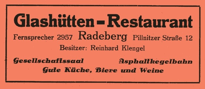 Pillnitzer Stra&szlig;e 12 (vor 1903 Pillnitzer Stra&szlig;e 8)  Radeberg