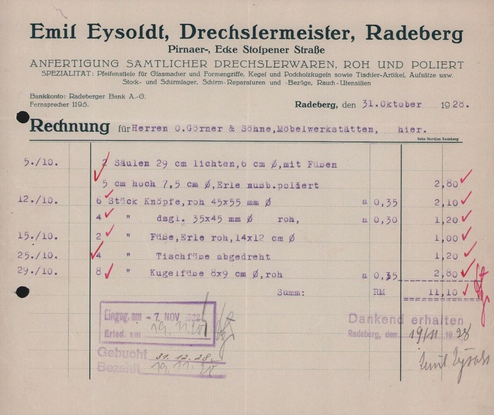 Pirnaer Straße 25 (vor 1905 Pirnaische Straße 13, 1910 - 1927 Pirnaer Straße 13) / Stolpener Straße  Radeberg