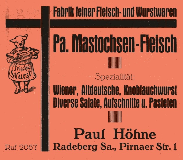 Pirnaer Stra&szlig;e 1 (vor 1903 Pirnaische Stra&szlig;e 1)  Radeberg
