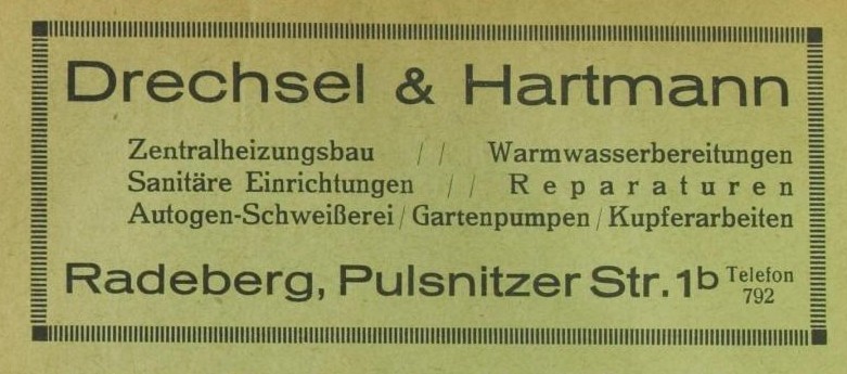 Pulsnitzer Straße 1 (1787 HNr. 11B, 1886 Neue Gasse 7, 1905 Neue Straße 7, 1910 - 1927 Bismarck-Straße 19) Radeberg Pulsnitzer Straße 1 (1787 HNr. 11B, 1886 Neue Gasse 7, 1905 Neue Straße 7, 1910 - 1927 Bismarck-Straße 19) Radeberg