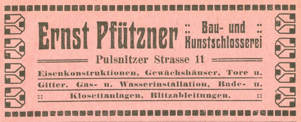 Pulsnitzer Straße 29 (vor 1910 Pulsnitzer Straße 6, 1910 - 1927 Pulsnitzer Straße 11) Radeberg Pulsnitzer Straße 29 (vor 1910 Pulsnitzer Straße 6, 1910 - 1927 Pulsnitzer Straße 11) Radeberg
