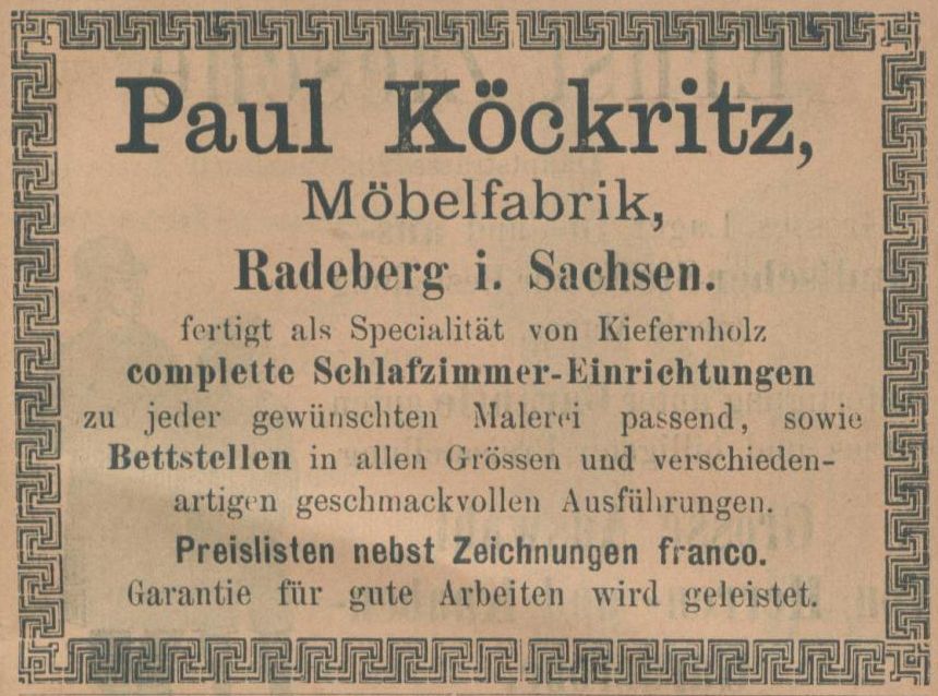 Pulsnitzer Straße 41 (vor 1910 Pulsnitzer Straße 12, 1910 - 1927 Pulsnitzer Straße 23) Radeberg Pulsnitzer Straße 41 (vor 1910 Pulsnitzer Straße 12, 1910 - 1927 Pulsnitzer Straße 23) Radeberg