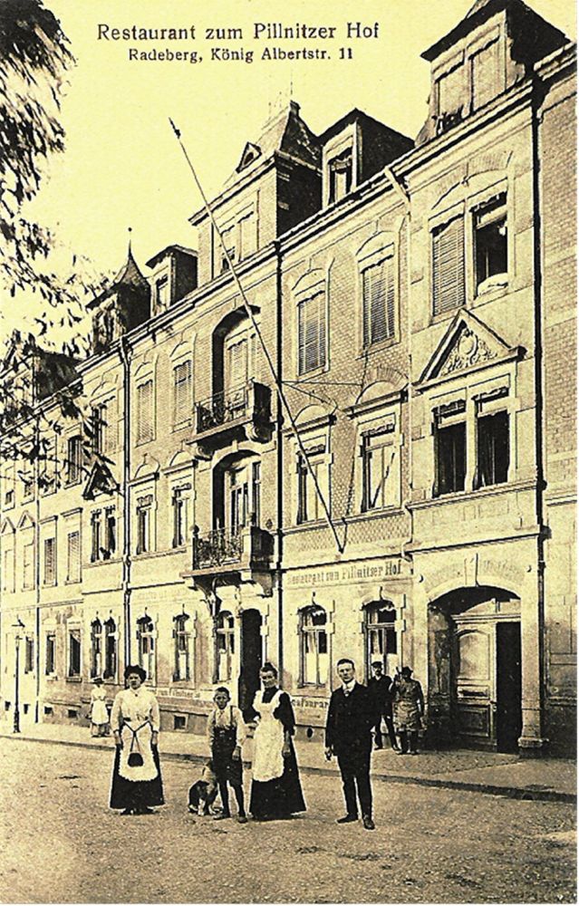 Rathenaustra&szlig;e 11 (vor 1903 Pillnitzer Stra&szlig;e 43, 1903 K&ouml;nig Albert-Stra&szlig;e 11, 1927 Rathenaustra&szlig;e 11, 1937 Albertstra&szlig;e 11)  Radeberg