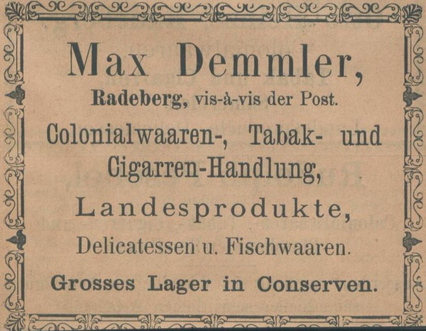 Rathenaustraße 1 (vor 1903 Pillnitzer Straße 48, 1903 König Albert-Straße 1, 1927 Rathenaustraße 1, 1937 Albertstraße 1) Radeberg Rathenaustraße 1 (vor 1903 Pillnitzer Straße 48, 1903 König Albert-Straße 1, 1927 Rathenaustraße 1, 1937 Albertstraße 1) Radeberg