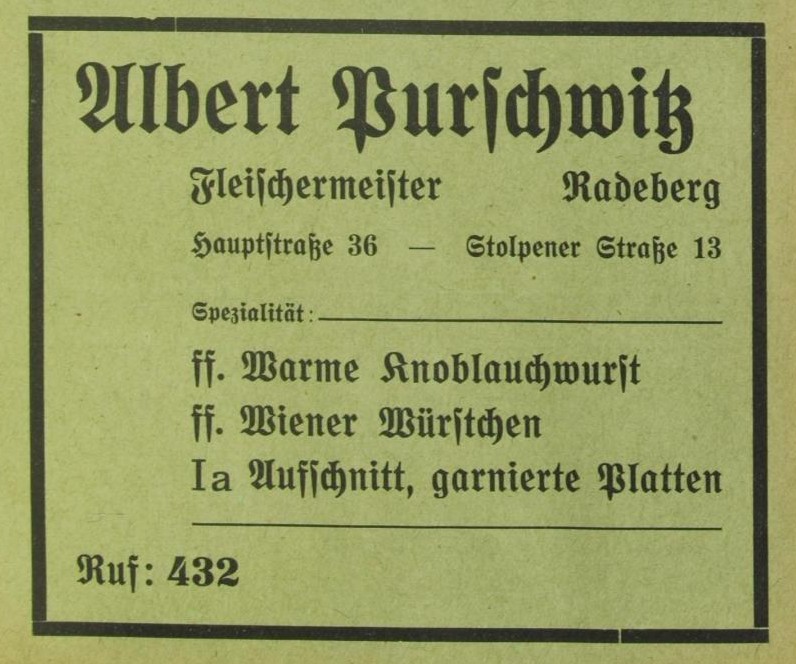 Stolpener Straße 13 (vor 1903 Stolpener Straße 4c) Radeberg Stolpener Straße 13 (vor 1903 Stolpener Straße 4c) Radeberg